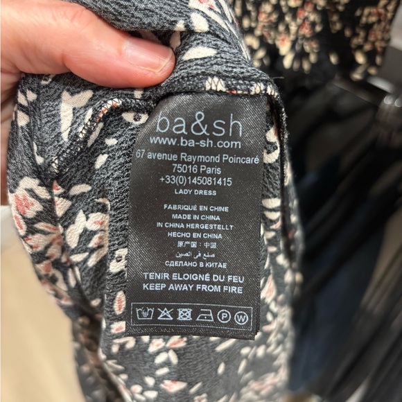 ba&sh Black and Cream Floral Midi Dress - Picture 8 of 9